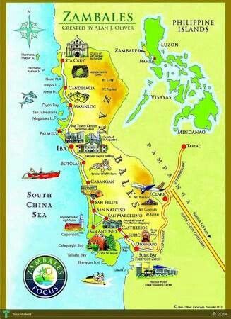 Detailed Road Map of Zambales .